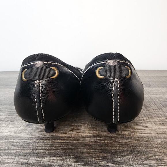Coach Black Tully Kid Made in Italy Kitten Heels Size 6 Office Work Business - Picture 6 of 8
